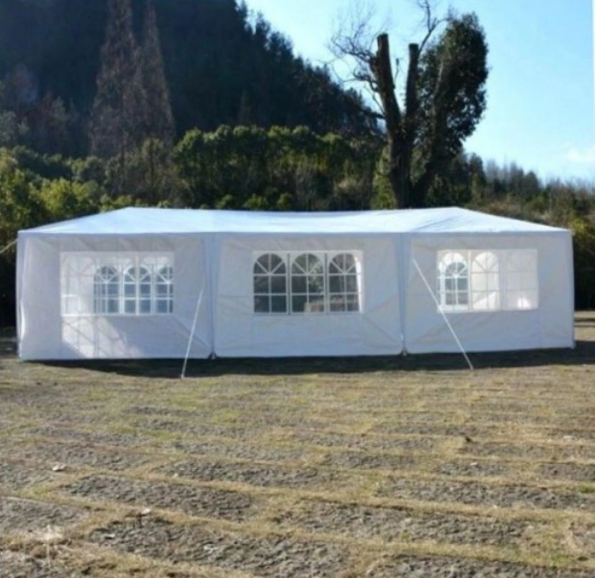 Jeftino povoljno Paviljoni - Paviljon Tenda 9x3m Bela Sa Stranicama