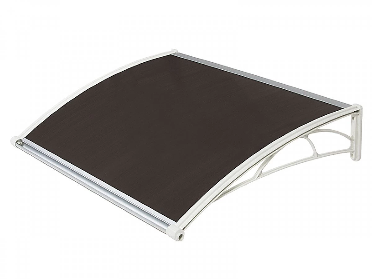 Jeftino povoljno BASTENSKA OPREMA - Nadstrešnica Za Vrata 82x120cm Bela Baza Ploča Bronza 6mm