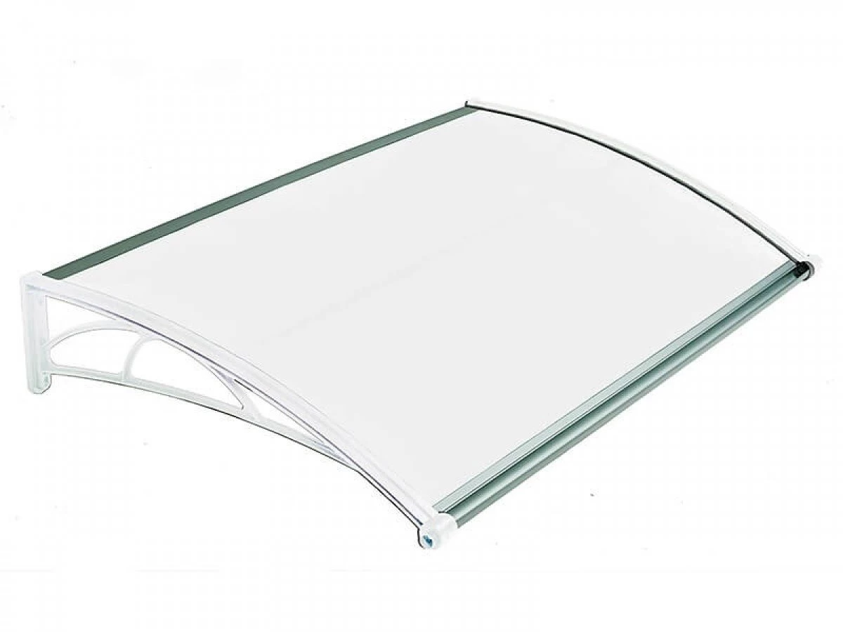 Jeftino povoljno Nadstrešnice - Nadstrešnica Za Vrata 82x120cm Bela Baza Ploča Opal 6mm