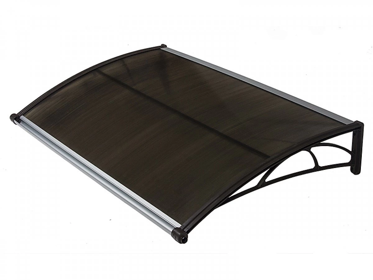 Jeftino povoljno BASTENSKA OPREMA - Nadstrešnica Za Vrata 82x120cm Smeđa Baza Ploča Bronza 6mm
