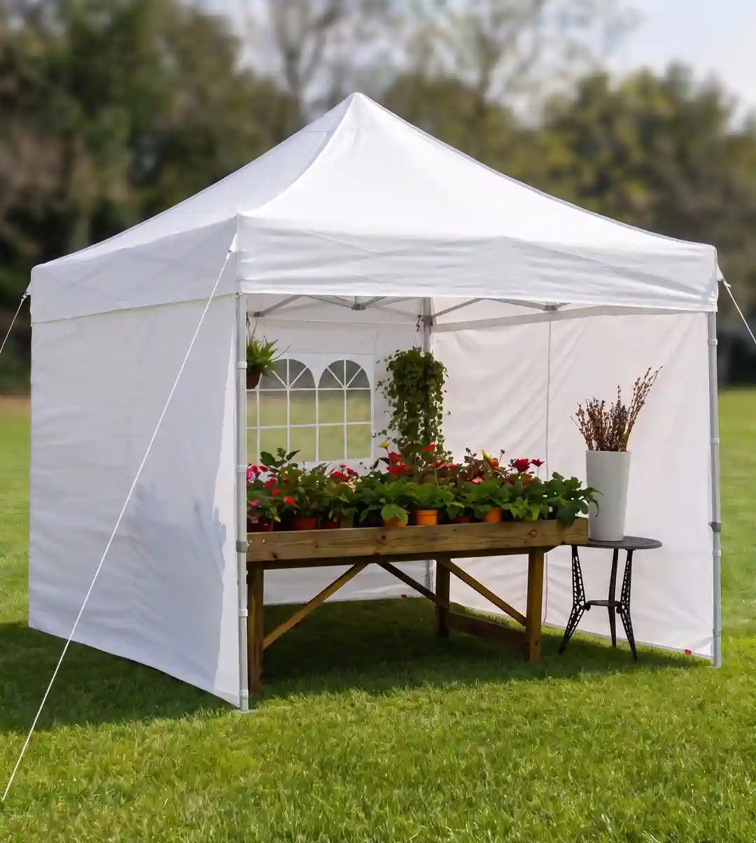 Jeftino povoljno BASTENSKA OPREMA - Paviljon Sa Mehanizmom 3x3m Beli Tri Stranice Torba