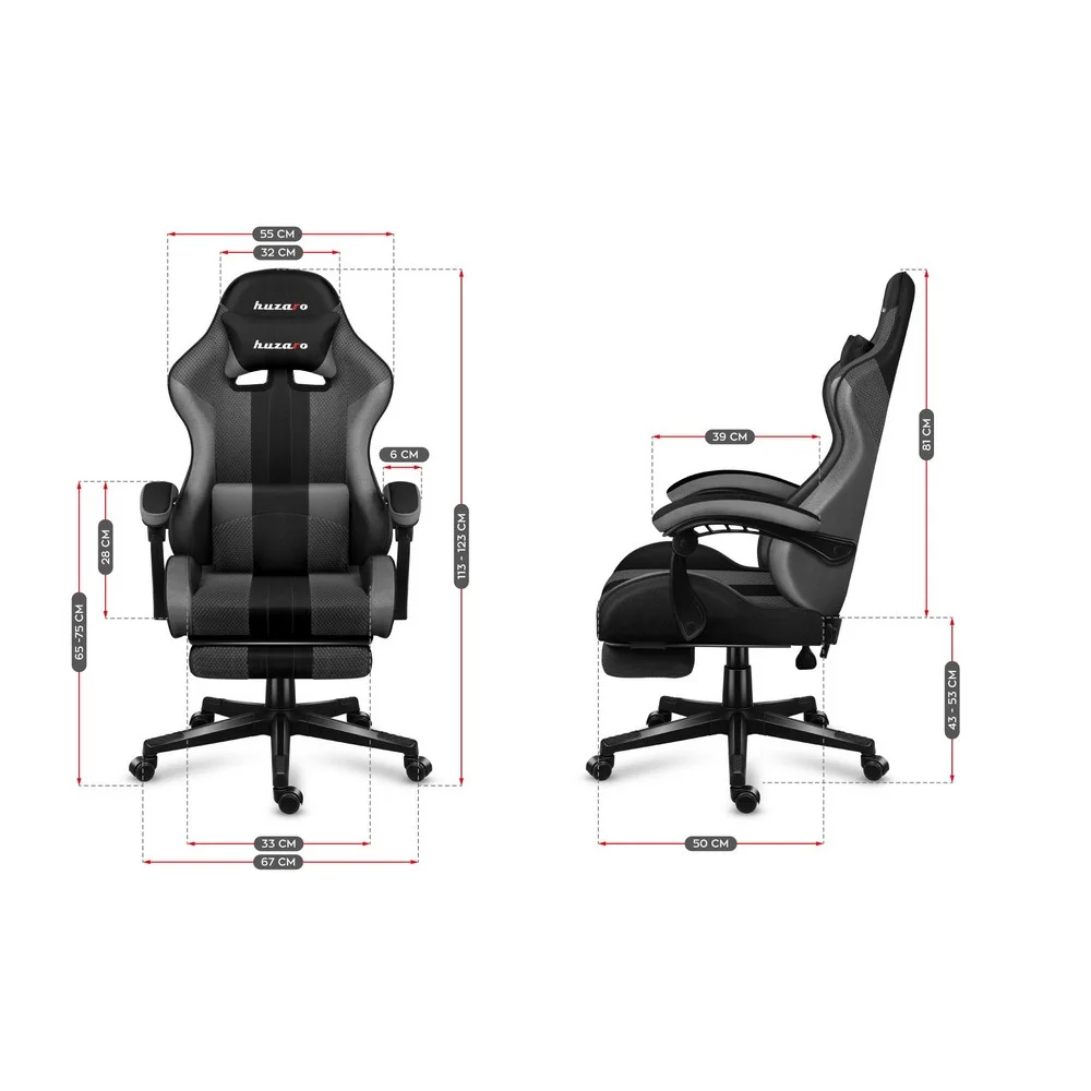 Huzaro Force 4.7 Gaming Stolica Siva Mesh foto 5