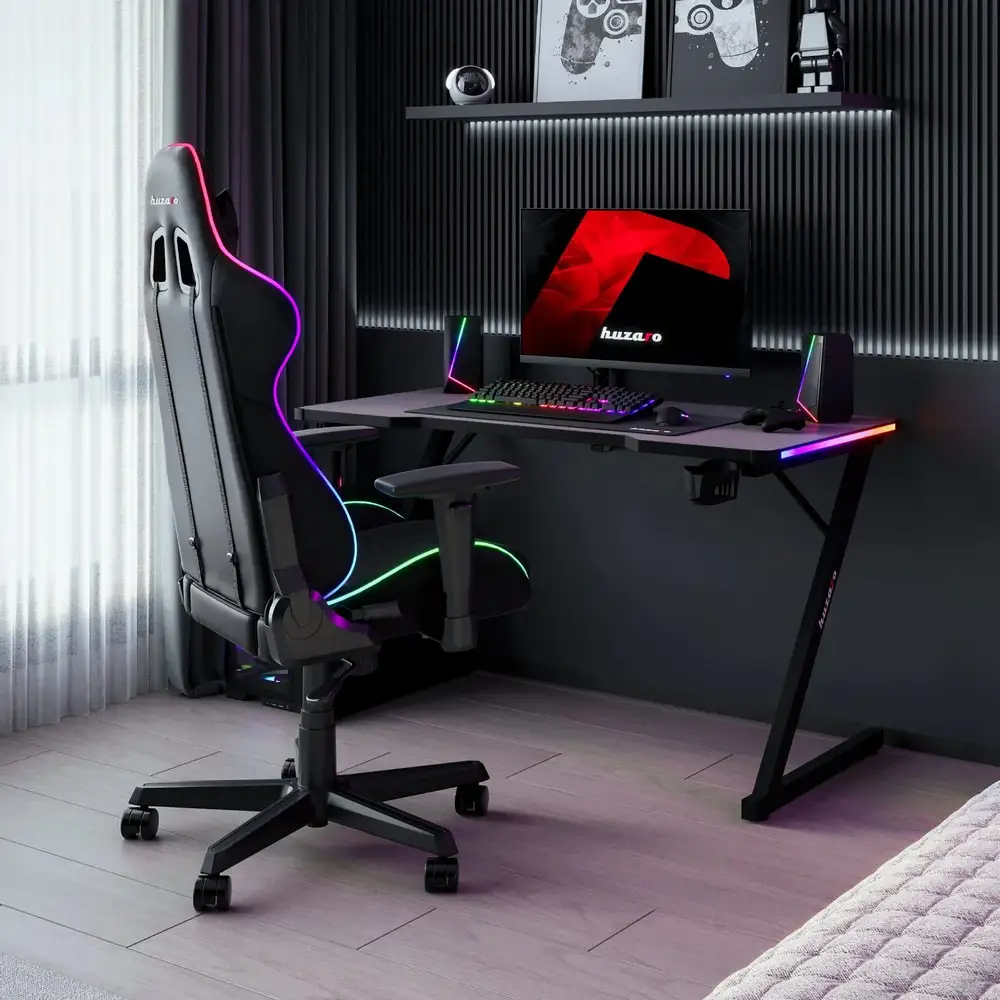 Jeftino povoljno TRGOVACKA ROBA - Huzaro Hero 2.5 Crni RGB Gaming sto