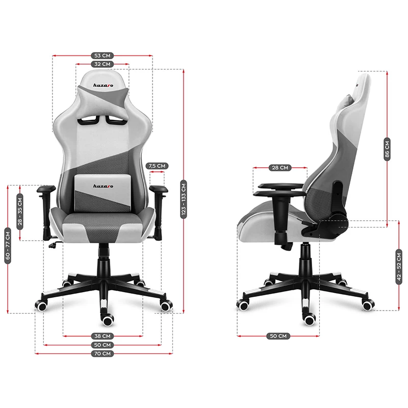 Jeftino povoljno TRGOVACKA ROBA - Huzaro Force 6.2 Bela Mesh Gaming stolica
