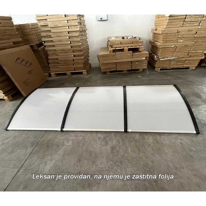 Jeftino povoljno BASTENSKA OPREMA - Nadstrešnica 300x100cm Crna Providna 5mm Leksan