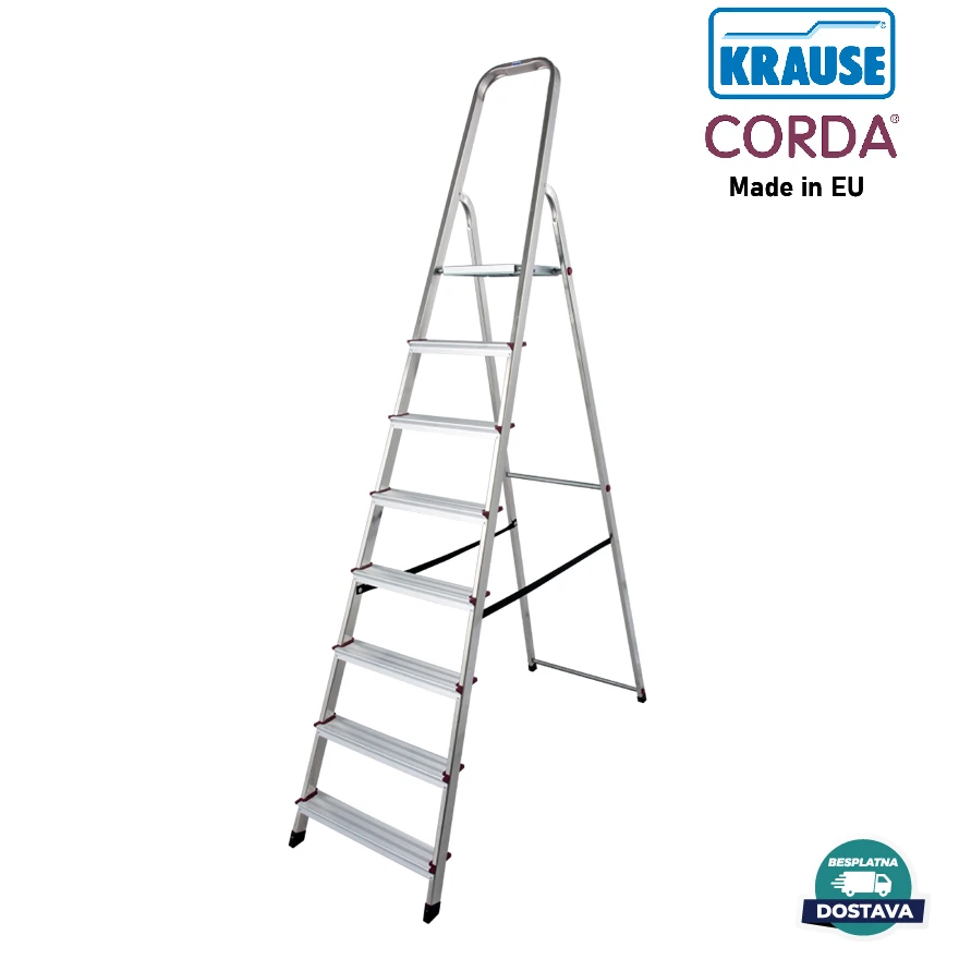 Jeftino povoljno Kućne Aluminijumske Merdevine - CORDA kućne merdevine 1x8 000767