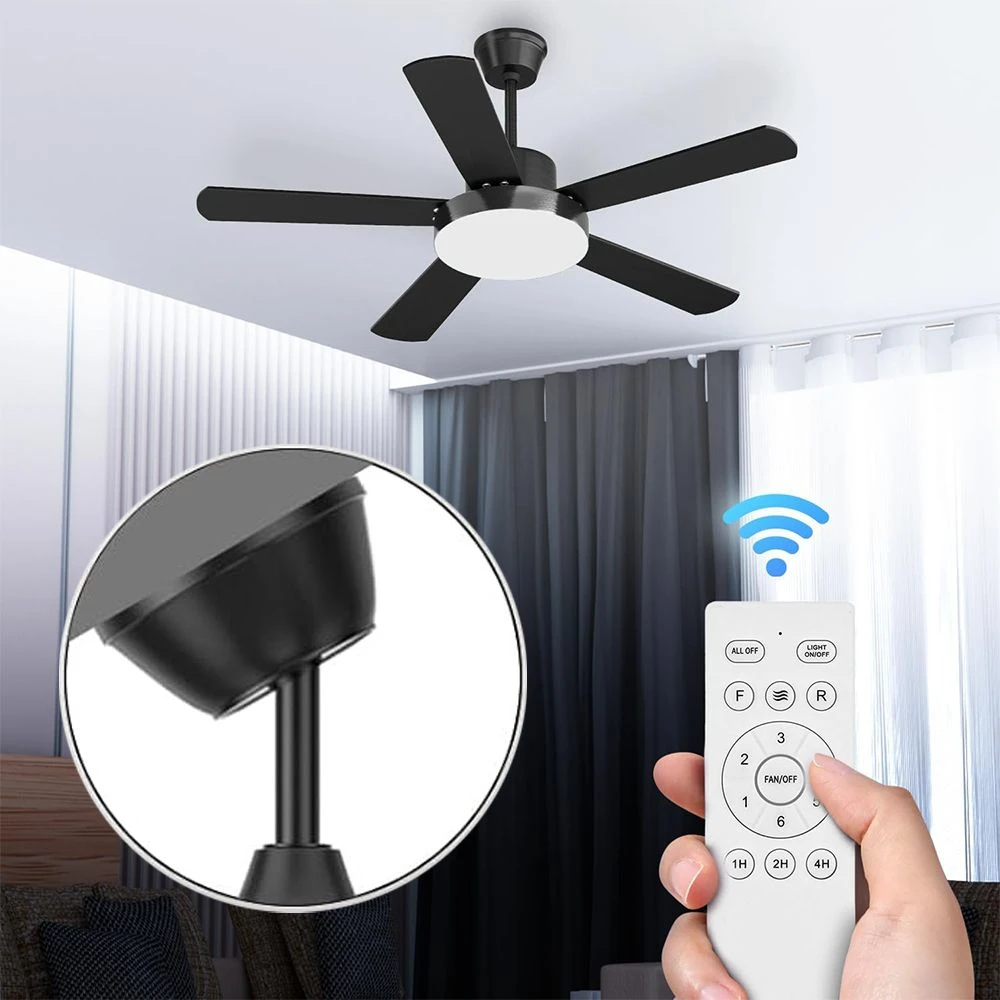 Jeftino povoljno Kuća i stan - Plafonski luster ventilator na daljinski Crni