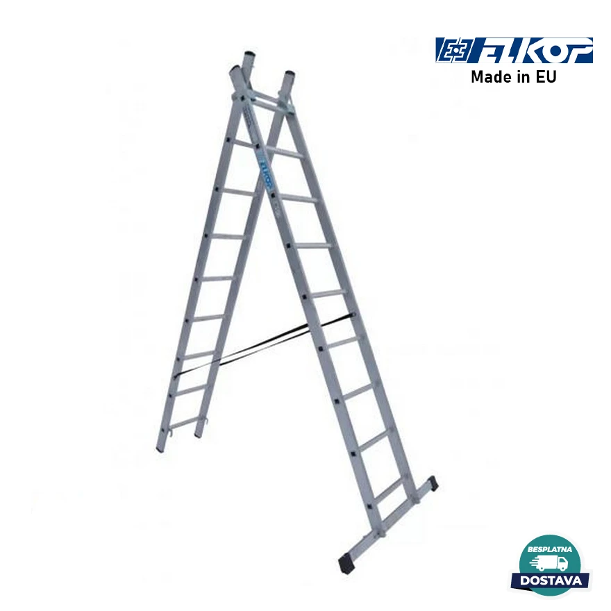 ELKOP Dvodelne Aluminijumske Merdevine 2x9 - 4m - Elkop