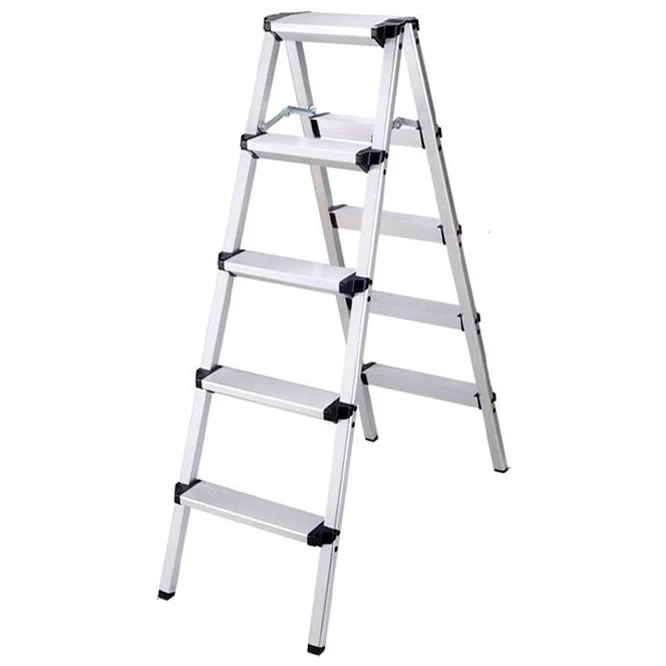 Jeftino povoljno Kućne Aluminijumske Merdevine - SuperStep Stepenaste Merdevine 2x5 Podest 121cm