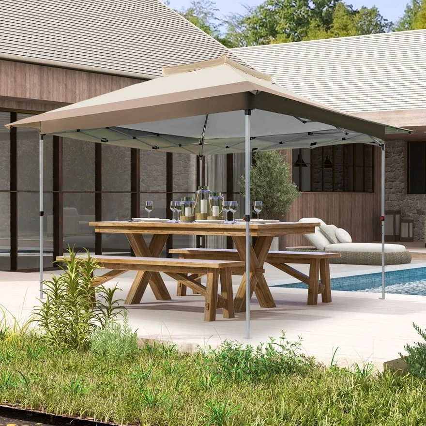 Jeftino povoljno BASTENSKA OPREMA - Gazebo paviljon sa mehanizmom 350x350cm Braon