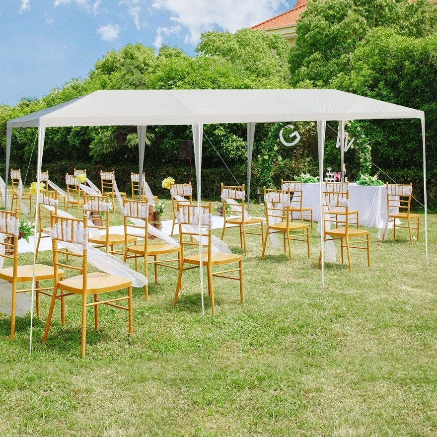 Jeftino povoljno BASTENSKA OPREMA - Paviljon za zabave 9x3m bez stranica Beli