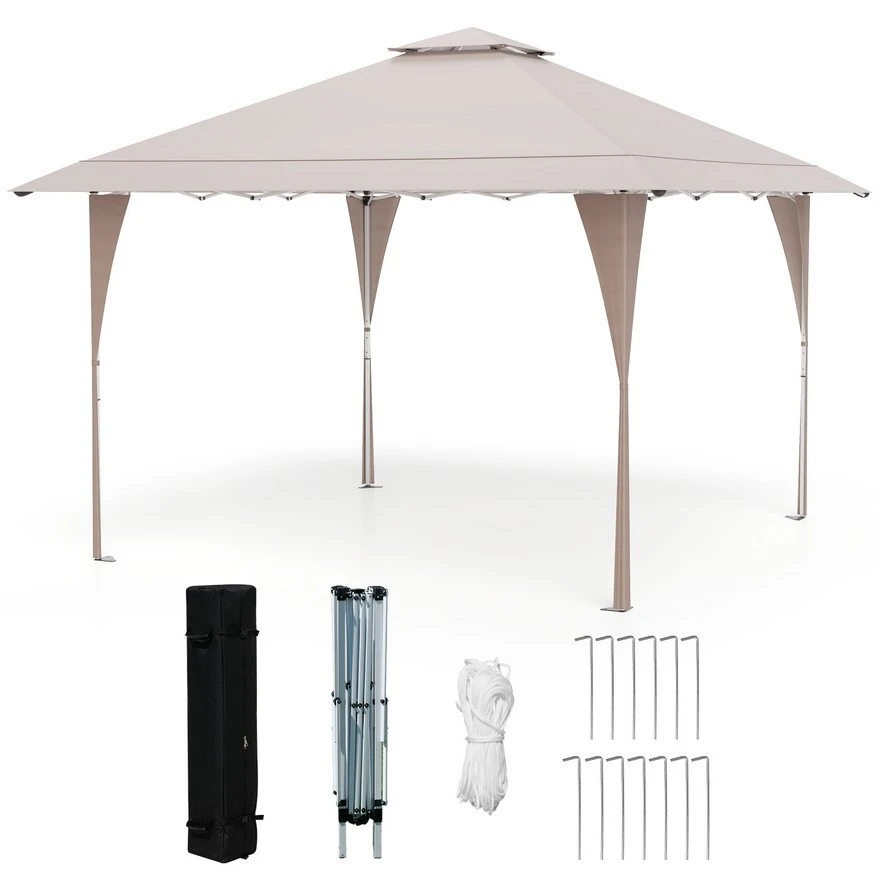 Jeftino povoljno BASTENSKA OPREMA - Gazebo paviljon sa mehanizmom 4x4m Bež