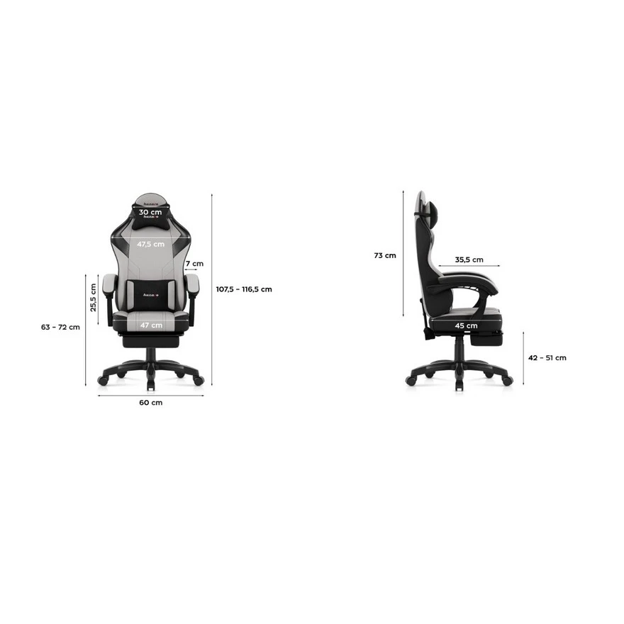 Huzaro Force 3.7 Siva Gaming stolica foto 3