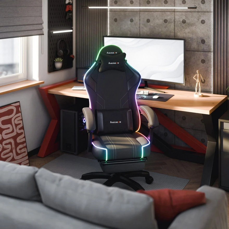 Jeftino povoljno Gaming Oprema - Huzaro Force 3.7 RGB Crna Gaming stolica