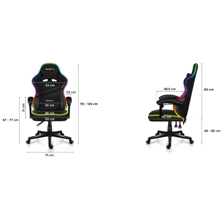 Jeftino povoljno Gaming Oprema - Huzaro Force 4.4 RGB Crna Gaming stolica