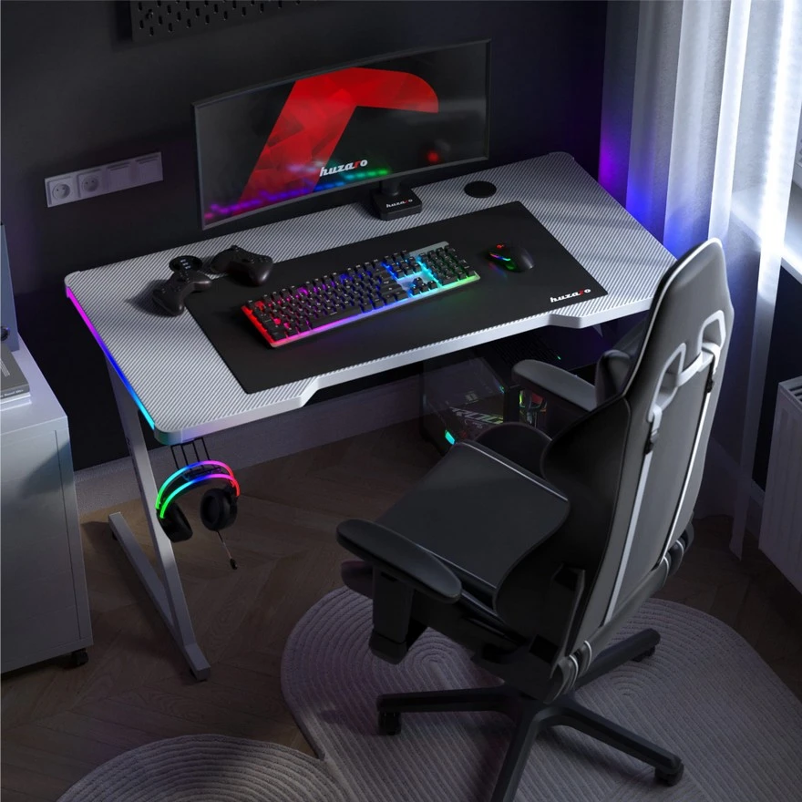 Jeftino povoljno TRGOVACKA ROBA - Huzaro Hero 2.5 RGB Beli Gaming sto
