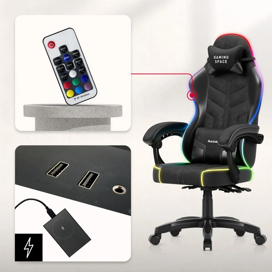 Huzaro Force 2.7 RGB Crna Gaming stolica foto 4