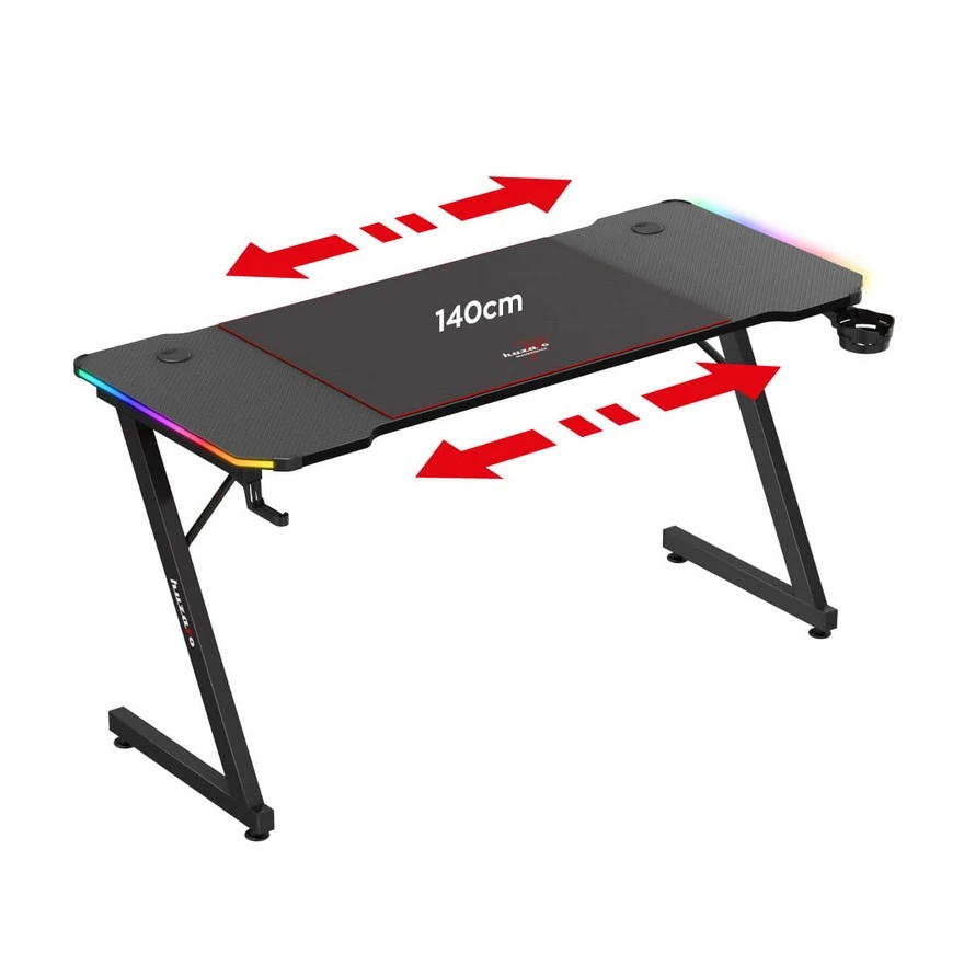 Huzaro Hero 3.3 Crni RGB Gaming sto 140x60cm foto 4