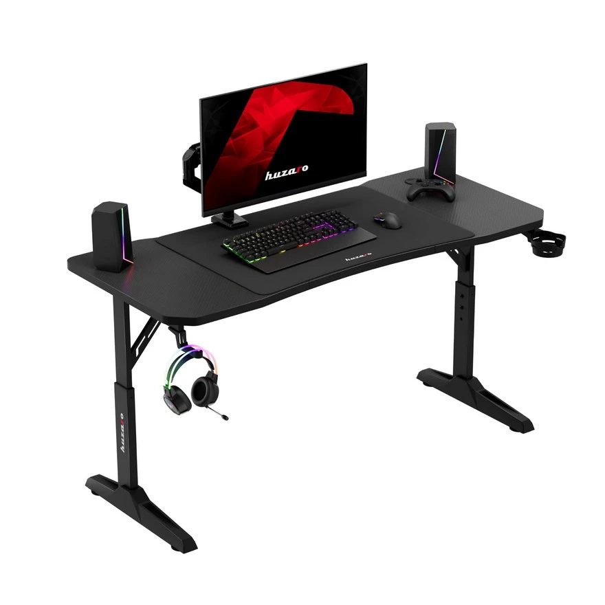 Jeftino povoljno Gaming Oprema - Huzaro Hero 3.6 Crni Podesivi Gaming sto 140x60cm