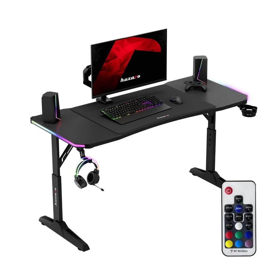 Jeftino povoljno TRGOVACKA ROBA - Huzaro Hero 3.6 Crni RGB Podesivi Gaming sto 140x60cm