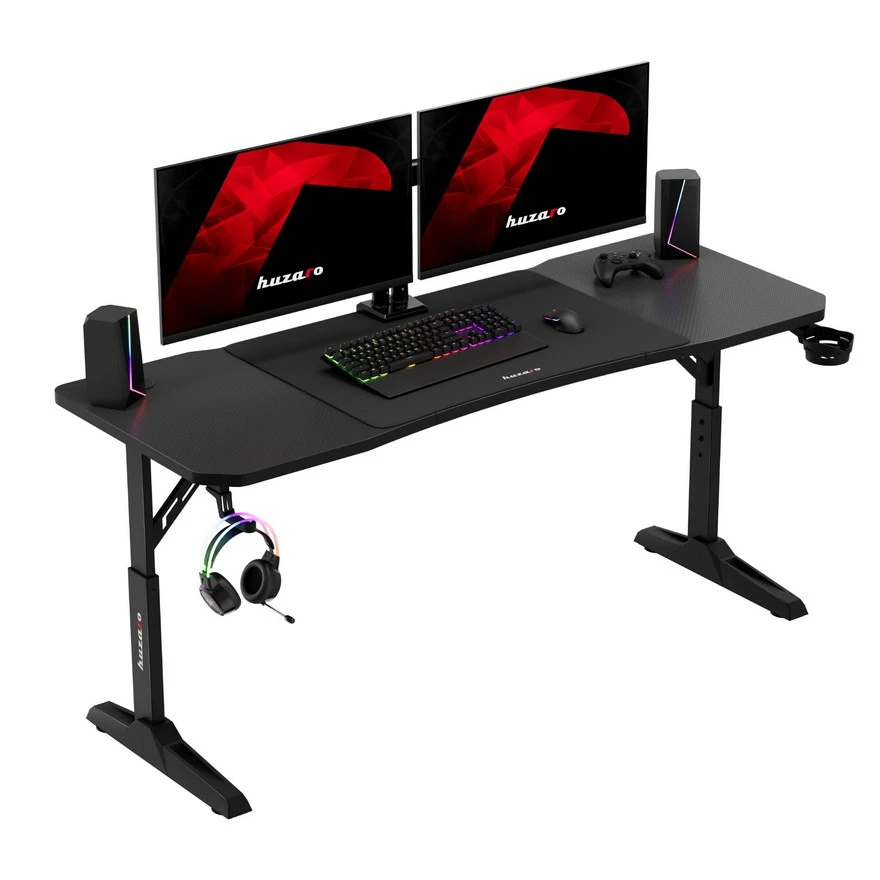 Huzaro Hero 4.6 Crni Podesivi Gaming sto 160x60cm foto 1