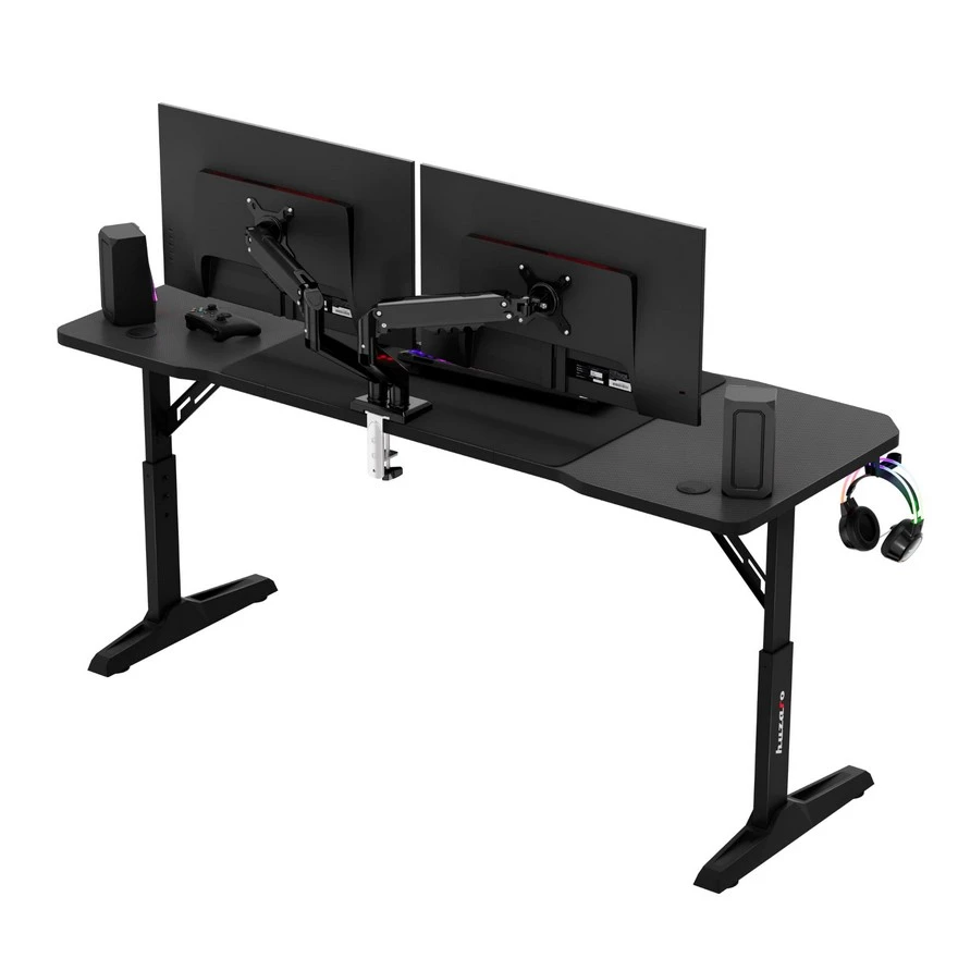 Jeftino povoljno Gaming Oprema - Huzaro Hero 4.6 Crni Podesivi Gaming sto 160x60cm