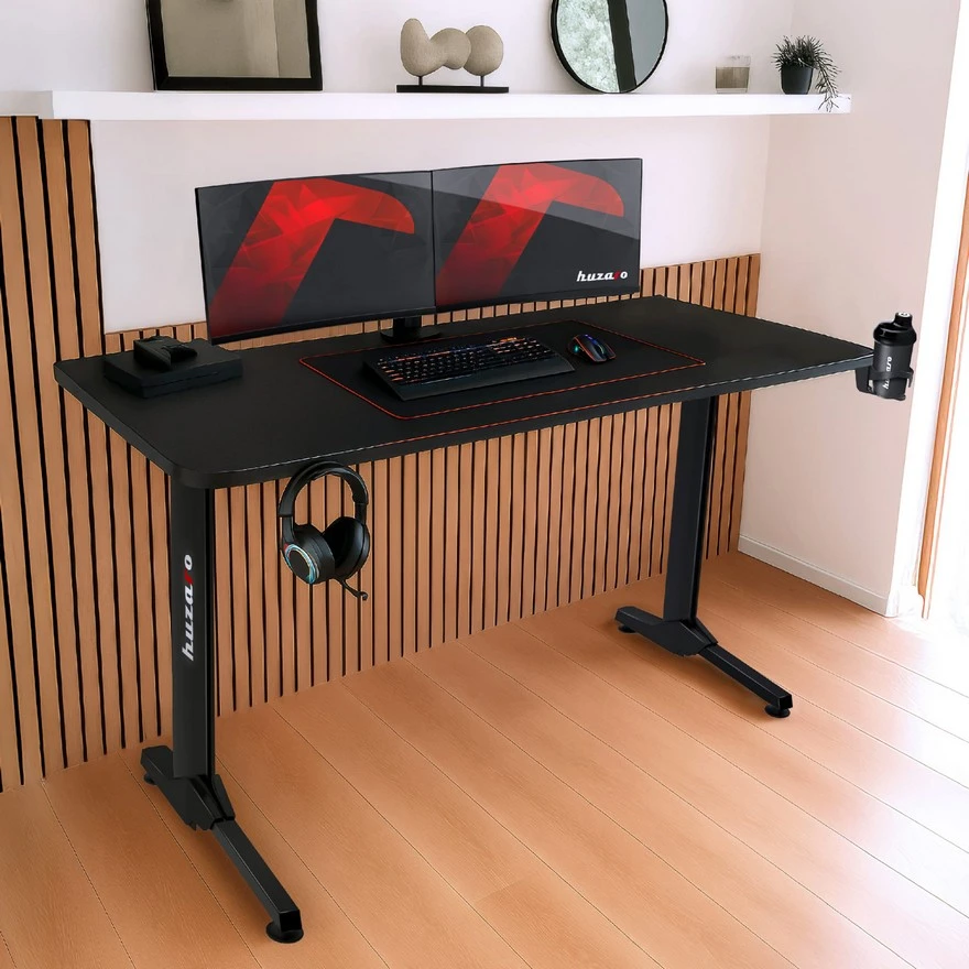Jeftino povoljno Gaming Oprema - Huzaro Hero 4.7 Crni Gaming sto 160x75cm