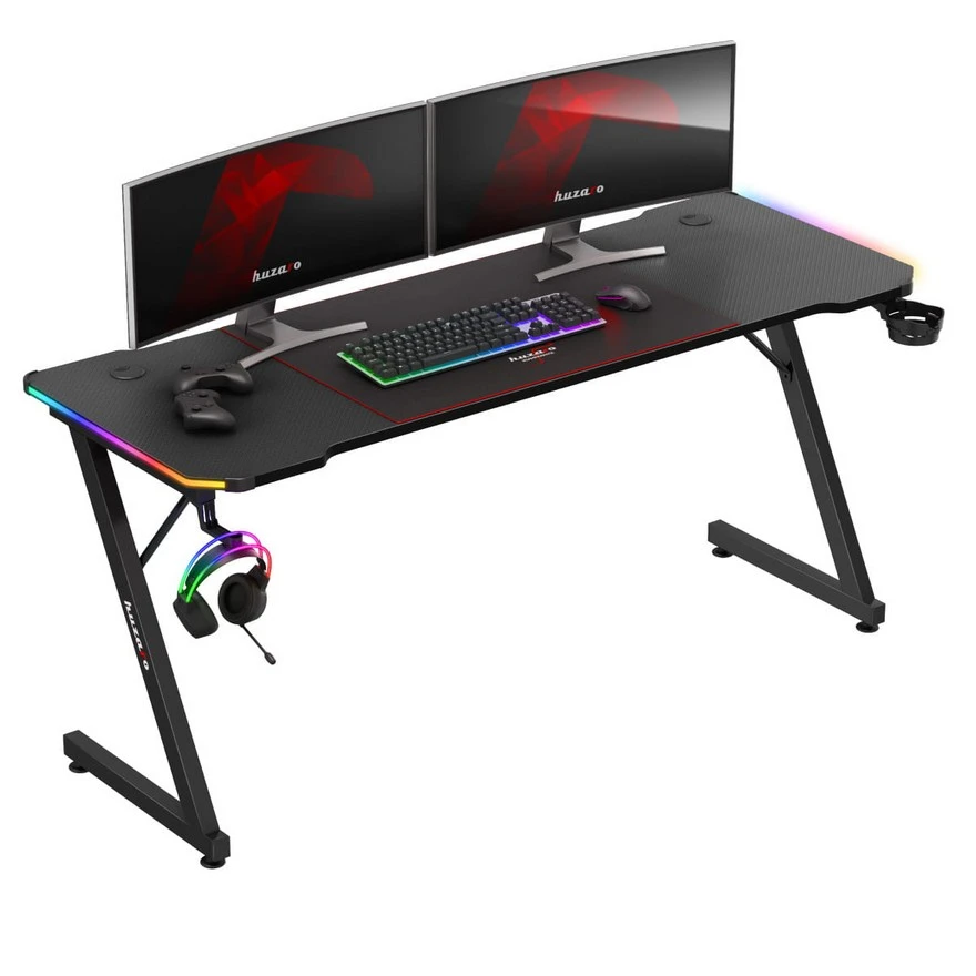 Jeftino povoljno TRGOVACKA ROBA - Huzaro Hero 4.8 Crni RGB Gaming sto 160x60cm