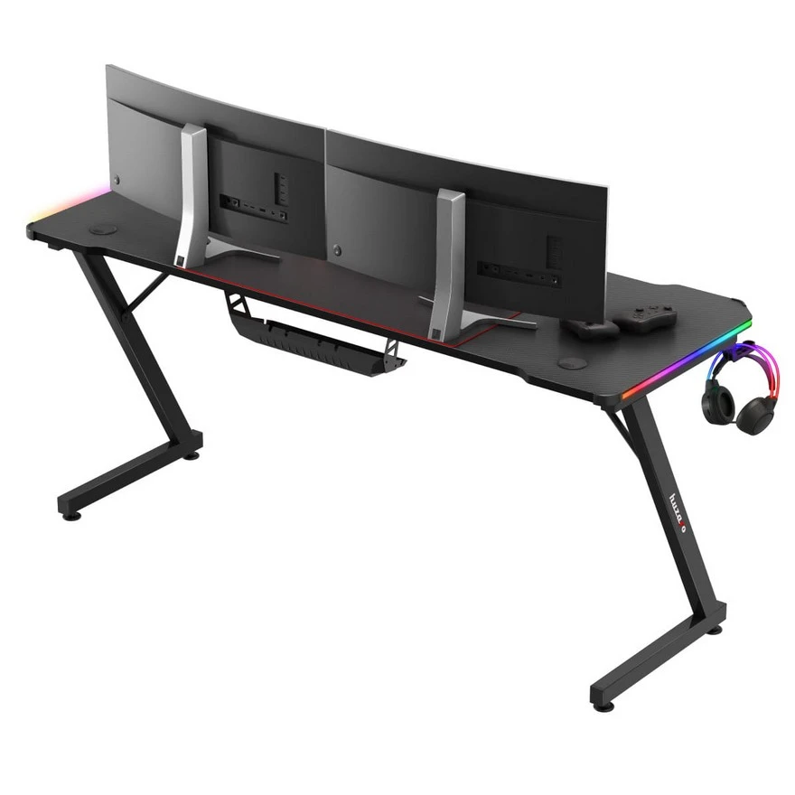 Jeftino povoljno Gaming Stolovi - Huzaro Hero 4.8 Crni RGB Gaming sto 160x60cm