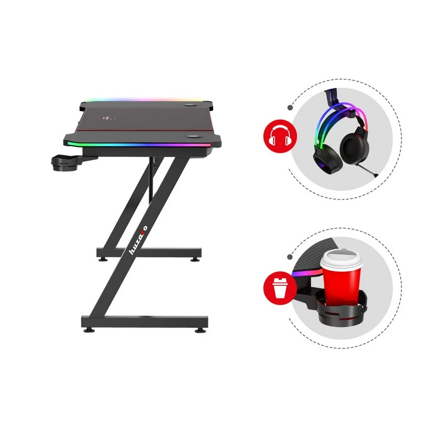 Huzaro Hero 4.8 Crni RGB Gaming sto 160x60cm foto 4