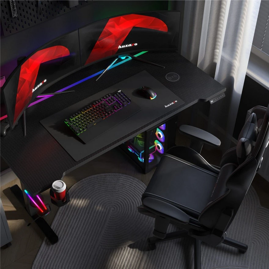 Huzaro Hero 8.7 Crni RGB Električni podesivi sto 140x70cm foto 4