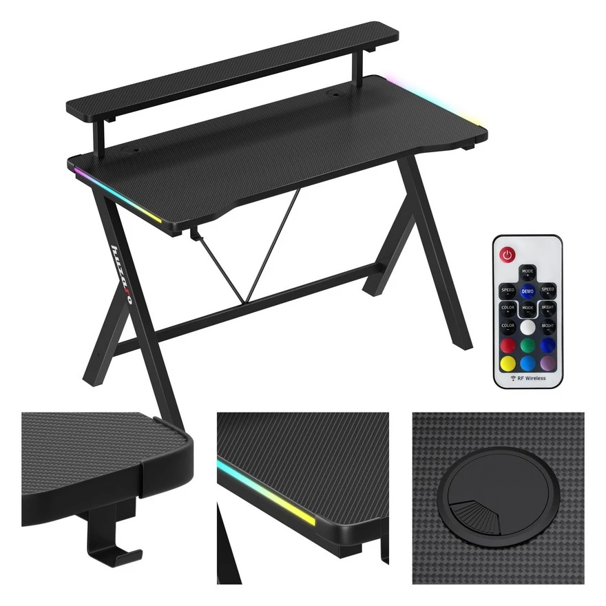 Huzaro Hero 1.9 Crni RGB Gaming sto 120x60cm foto 5