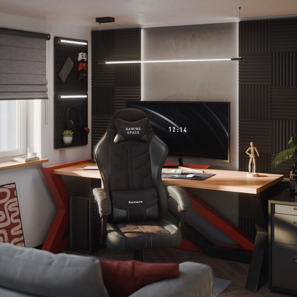 Jeftino povoljno Gaming Oprema - Huzaro Force 2.7 Crna Carbon Gaming stolica