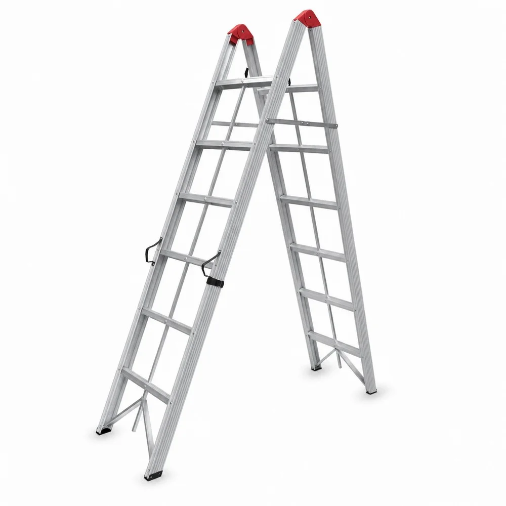 Jeftino povoljno Sklopive Aluminijumske Merdevine - SuperStep Duple Sklopive Štapne Alu Merdevine 2x6 218cm