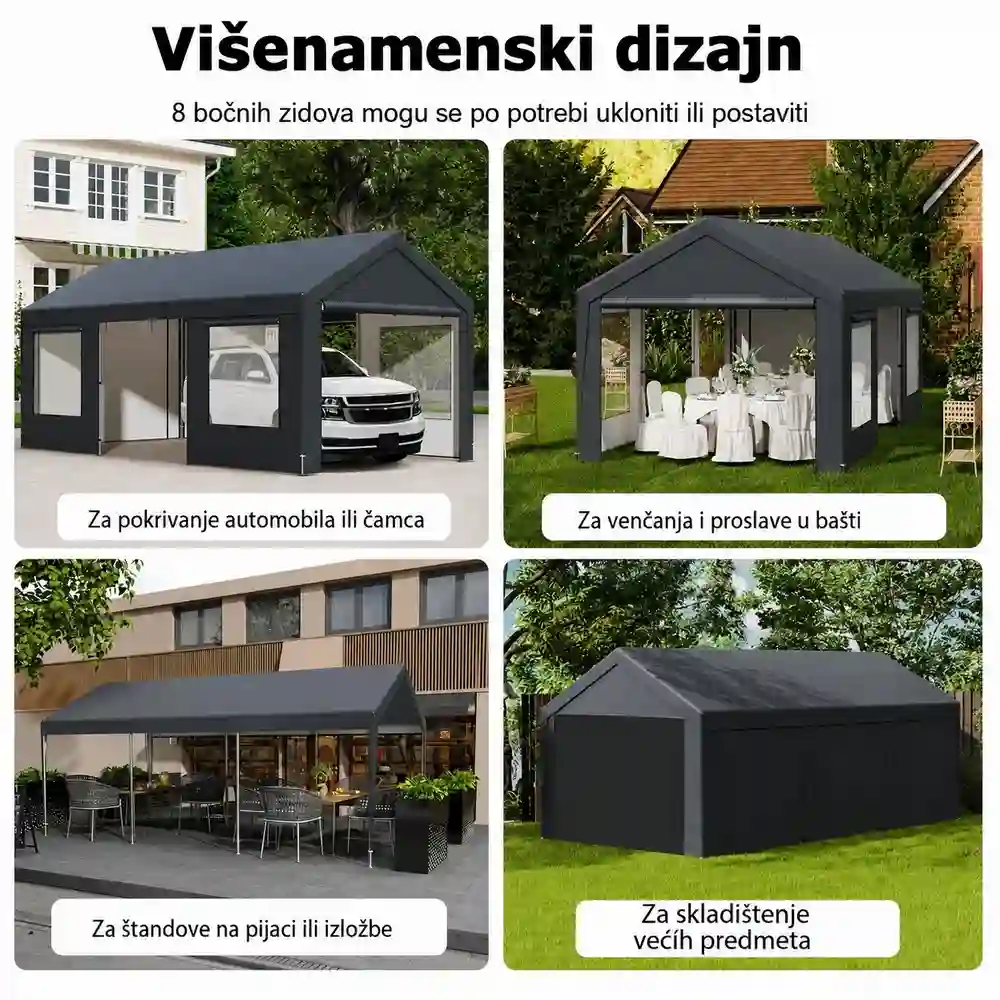 Jeftino povoljno Tende - Venturo Titan 600x300cm Siva Garaža Šator Paviljon