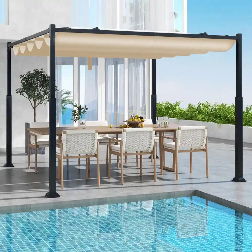 Jeftino povoljno Paviljoni - Venturo Prestige 3x3m Bež Pergola Čelična konstrukcija