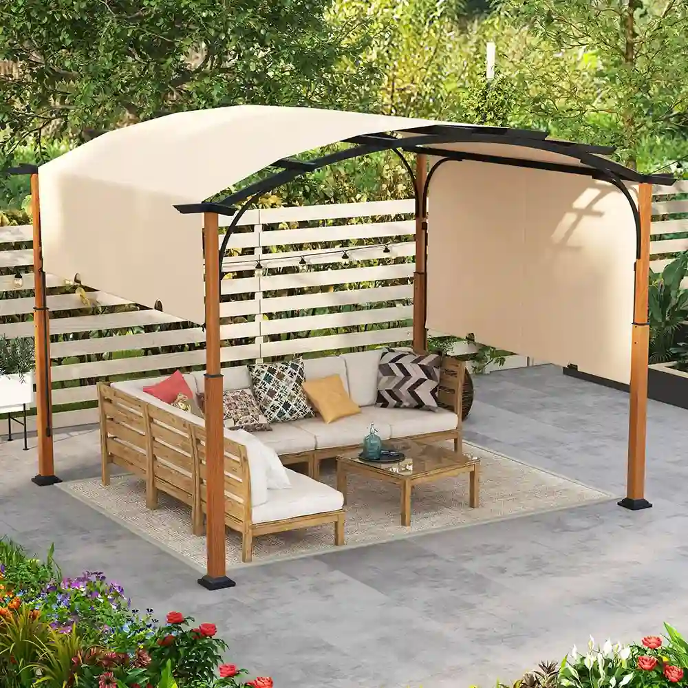 Jeftino povoljno Paviljoni - Venturo Prestige 4x3m Bež Pergola Lučni krov