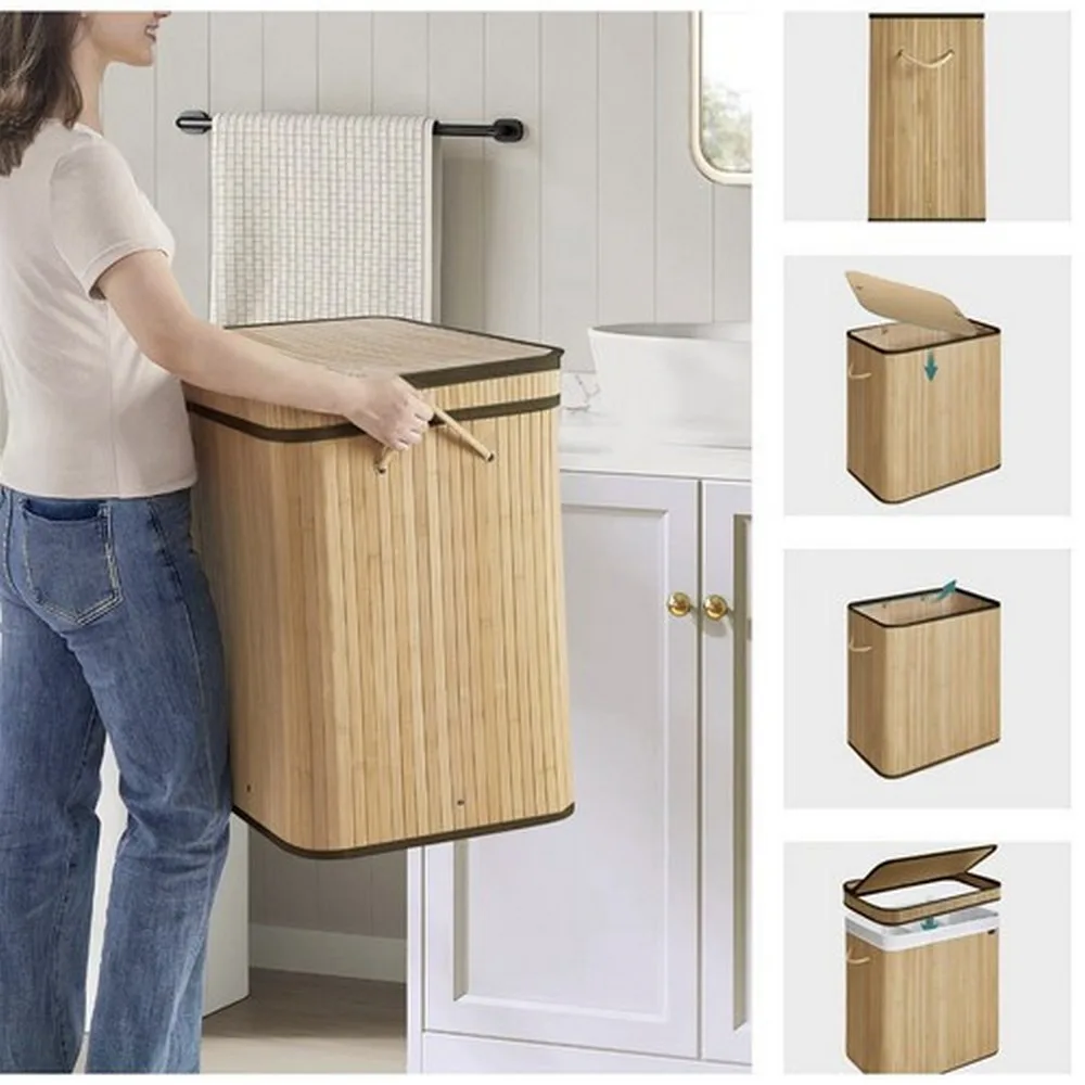 Jeftino povoljno TRGOVACKA ROBA - Ruhhy Korpa za Veš Bambus 60x54x35cm