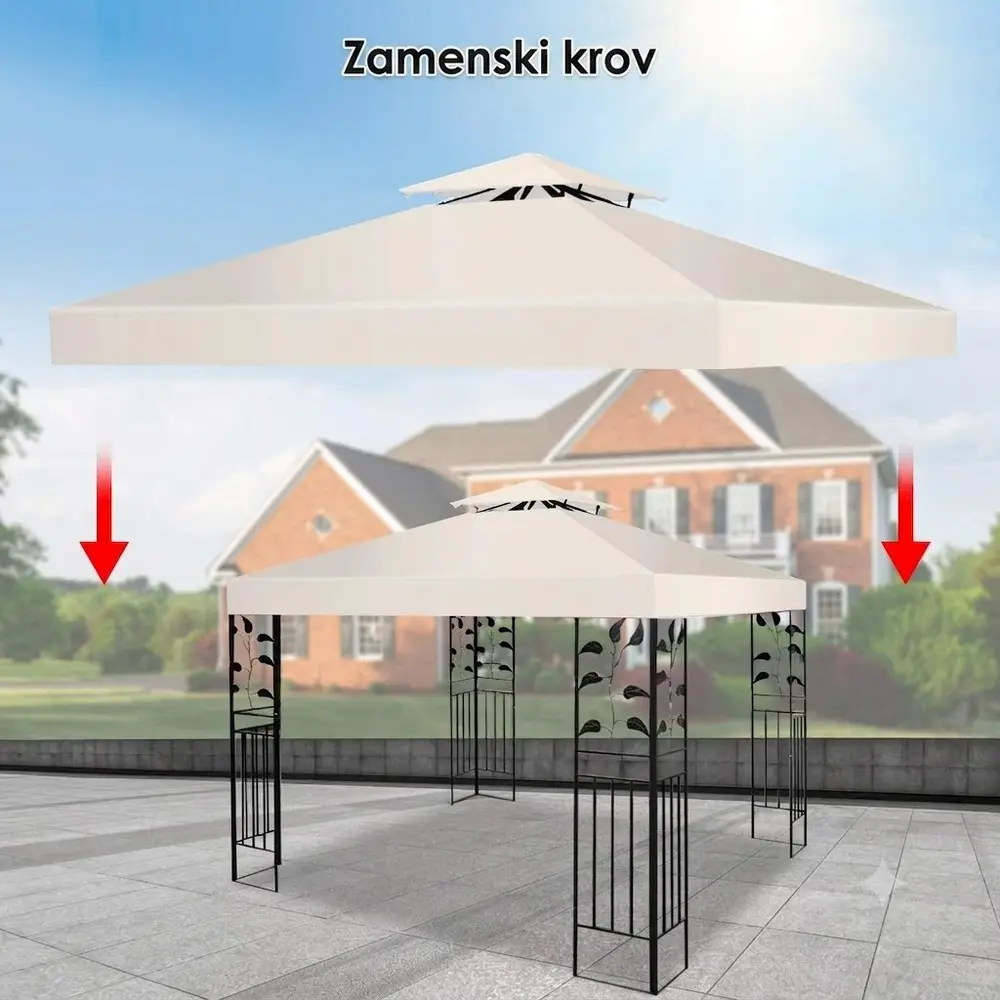 Jeftino povoljno Paviljoni - Venturo Gazebo zamensko platno 3x3m Bež
