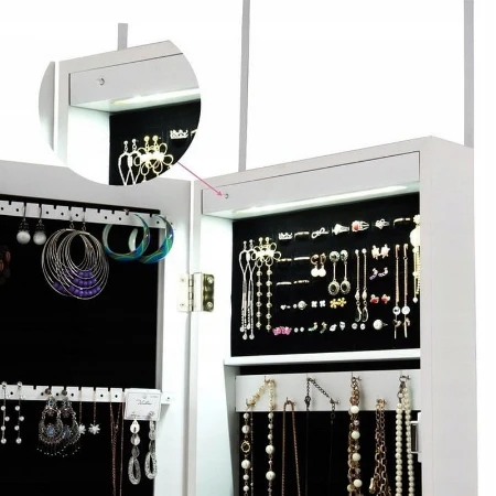 Zidni orman za nakit sa ogledalom i LED osvetljenjem