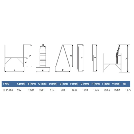 ELKOP Mini Aluminijumska Skela 2x6 - 3m HPP650